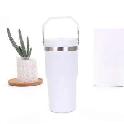 30oz Portable Car Cup 304 Stainless Steel Vacuum Straw Ice Cup Portable Vacuum Cup