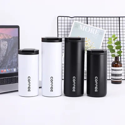 Insulated Coffee Mug 14oz, 4 Pack Travel Coffee Tumbler , Vacuum Insulated Coffee Mug With Leak Proof Screw Lid Coffee Cup For Men And Women For Hot & Cold Drinks