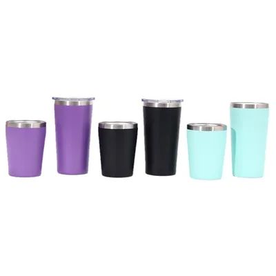 8oz/12oz Double Wall Stainless Steel Thermal Travel Mug Eco Friendly Insulated Vacuum Flask Spill Proof With Laser / 3D / Silk-Screen Logo