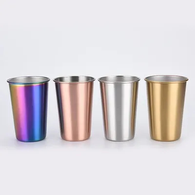 4 Pieces Stackable Stainless Steel Kids Tumblers Sturdy And User Friendly Metal Cups For School And Picnics