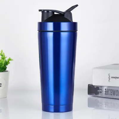 Stainless Steel Shaker Bottle Noise-Free 24 Oz Insulated Metal Shakers Bottles Cup For Protein Mixes And Pre Workout 100% Leak Proof