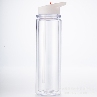 Double-layer Sequined Handle Water Bottle, Portable Sports Water Bottle With Middle Layer For Inserting RAS Water Bottle GRS Certified