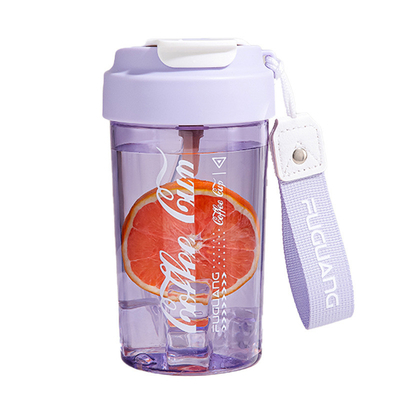 Leakproof 550ml Tritan Bpa Free Water Bottle Safe Creative High Appearance Summer Single Wall Coffee Mug Bottle Multifunctional Use With Customized Logo