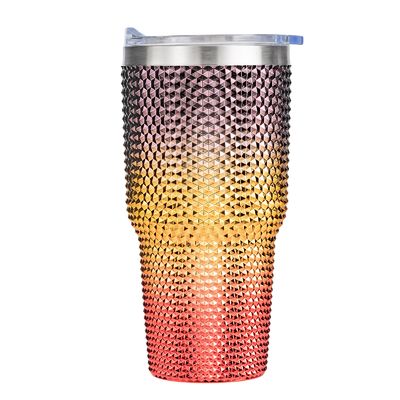 750ml Food Grade Custom Sparkly Water Bottle Iridescent Inlaid Diamond Glitter Custom Studded Tumbler With Straw Easy To Hold And Clean 9.7*23.2cm