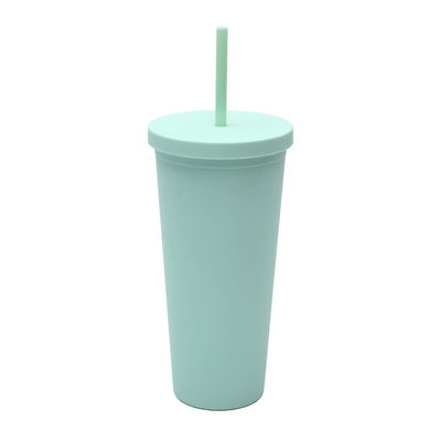 Wide Mouth Single Wall 24 Ounce Plastic Tumblers Clear Custom Plastic Tumbler Cups Bulk With Straw And Lid Standard Size Cupholder Friendly