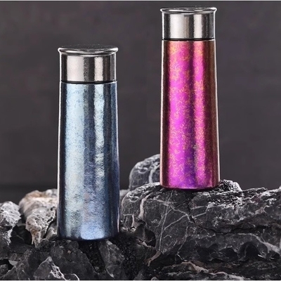 Portable Elegant Ultralight Metal Water Bottle Titanium Explorer Flask Hammered Finish 360ml Adventure Water Bottle  Superior Corrosion Resistance