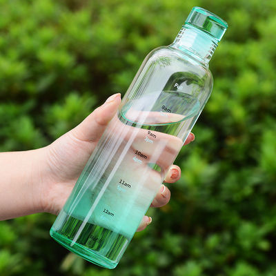 Convenient Large Capacity Sustainable Simple Time Reminder Water Bottle High Transparency Thickened Clear Glass Beverage Bottles 500ml/750ml