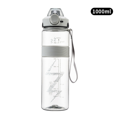Lightweight 1000ml Clear Tritan Water Bottle Bpa Free Portable Plastic Gradient Color Large Sports Water Bottle Various Colours For Selection