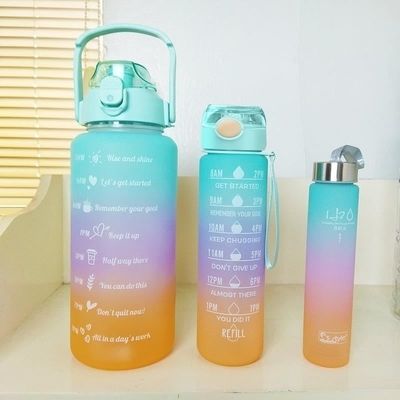 Humanized Design 550/750/1000ML Portable Plastic Water Bottle 1 Litre Gradient Color Custom Gym Water Bottles Bisphenol And Toxin Free OEM ODM