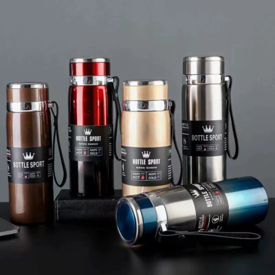 Insulated Cup With 316 Thickened Stainless Steel Inner Liner, Vacuum Double-layer Portable Lifting Strap Car And Outdoor Sports Water Bottle