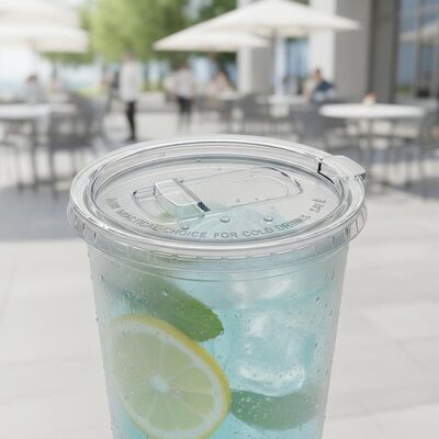 Plastic Tumbler Slide Closure Lid Non Microwave Safe Practical Choice for Cold Drinks in Restaurants Cafeterias and Event Venues